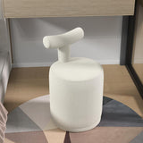 Modern White Boucle Vanity Stool with Round Seat & Back Bedroom Vanity Chair