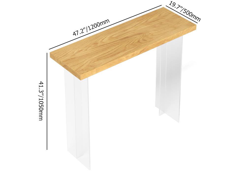 47.2" Wood Floating Bar Table Acrylic Base Bar Height Pub Table Rectangle