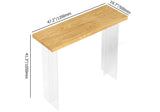 47.2" Wood Floating Bar Table Acrylic Base Bar Height Pub Table Rectangle