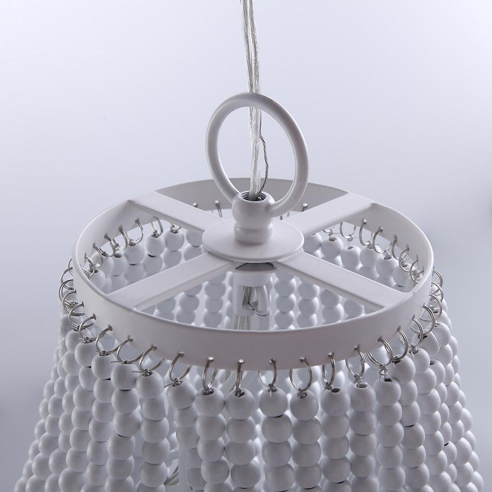 Kesarre Retro Wood Beaded Chandelier Empire Ceiling Light in Gray & Blue