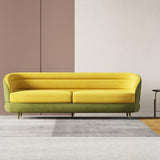 Sofá moderno tapizado en terciopelo amarillo y verde de 93