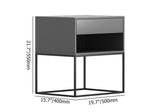 Blue Bedroom Nightstand with Drawer Bedside Table Metal Base