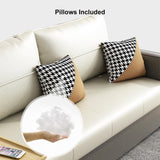 77" Beige & Gray Sleeper Sofa with Lift Top End Table Convertible Sofa Bed with Storage