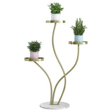 Modern Metal Plant Stand 3-Shelf Gold Corner Planter Stand Indoor