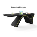 71" Modern White Computer Desk Rectangular Executive Desk with Abstract Base