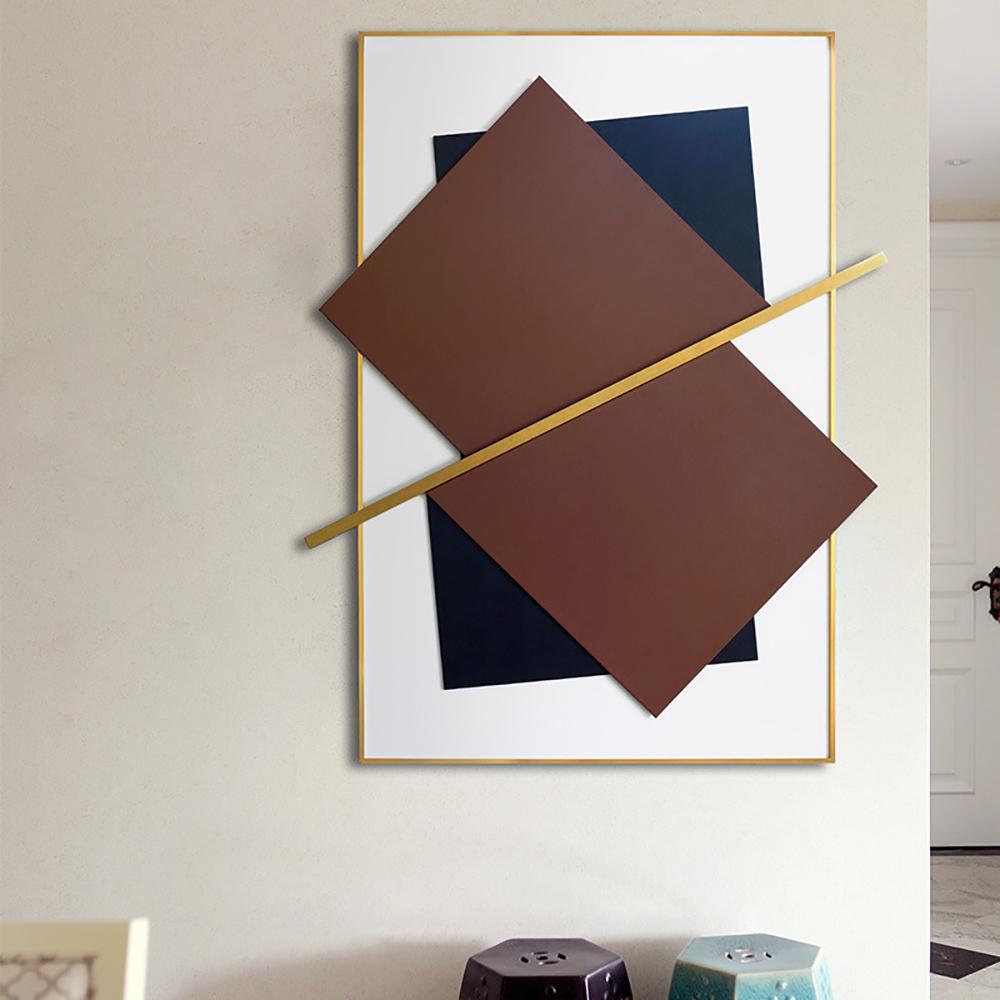 Modern Light Luxury Geometric Abstract Patterns Hanging Metal Wall Decor