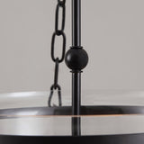 Retro Rustic Clear Glass Shade Bell Jar Pendant Light with 3 Candle Lights Black Metal