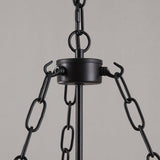 Retro Rustic Clear Glass Shade Bell Jar Pendant Light with 3 Candle Lights Black Metal
