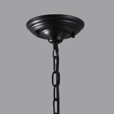 Retro Rustic Clear Glass Shade Bell Jar Pendant Light with 3 Candle Lights Black Metal