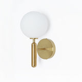 White and Gold LED Glass Globe Indoor Wall Sconce