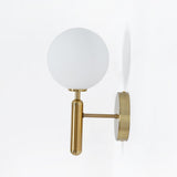 White and Gold LED Glass Globe Indoor Wall Sconce