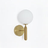 White and Gold LED Glass Globe Indoor Wall Sconce