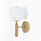White and Gold LED Glass Globe Indoor Wall Sconce