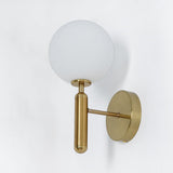White and Gold LED Glass Globe Indoor Wall Sconce