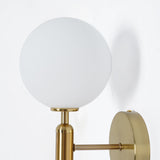 White and Gold LED Glass Globe Indoor Wall Sconce