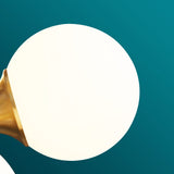 Brass 4-Light Semi-Flush Mount Ceiling Light Globe Shade Mini Chandelier Ceiling Light