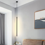 55" Mini Cylinder Black LED Pendant Light Single Light