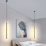 55" Mini Cylinder Black LED Pendant Light Single Light
