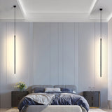55" Mini Cylinder Black LED Pendant Light Single Light