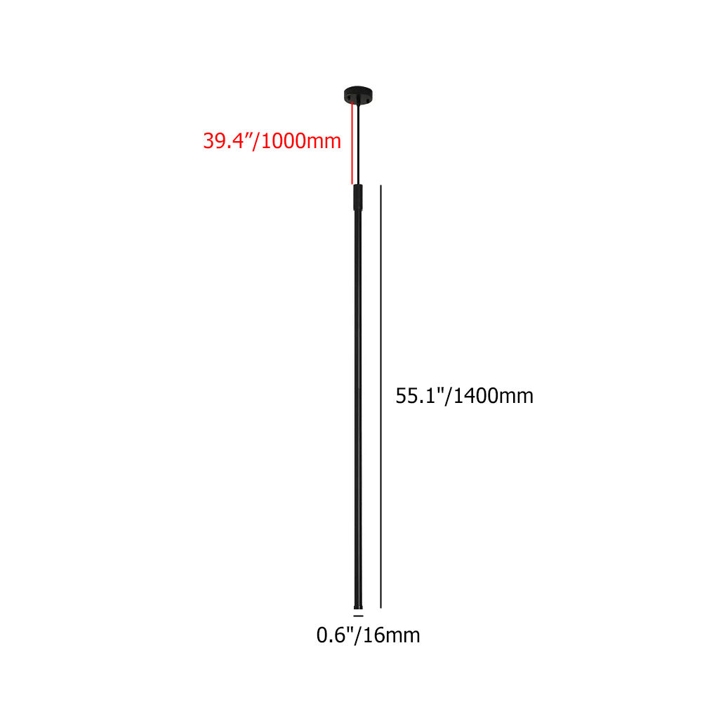 55" Mini Cylinder Black LED Pendant Light Single Light
