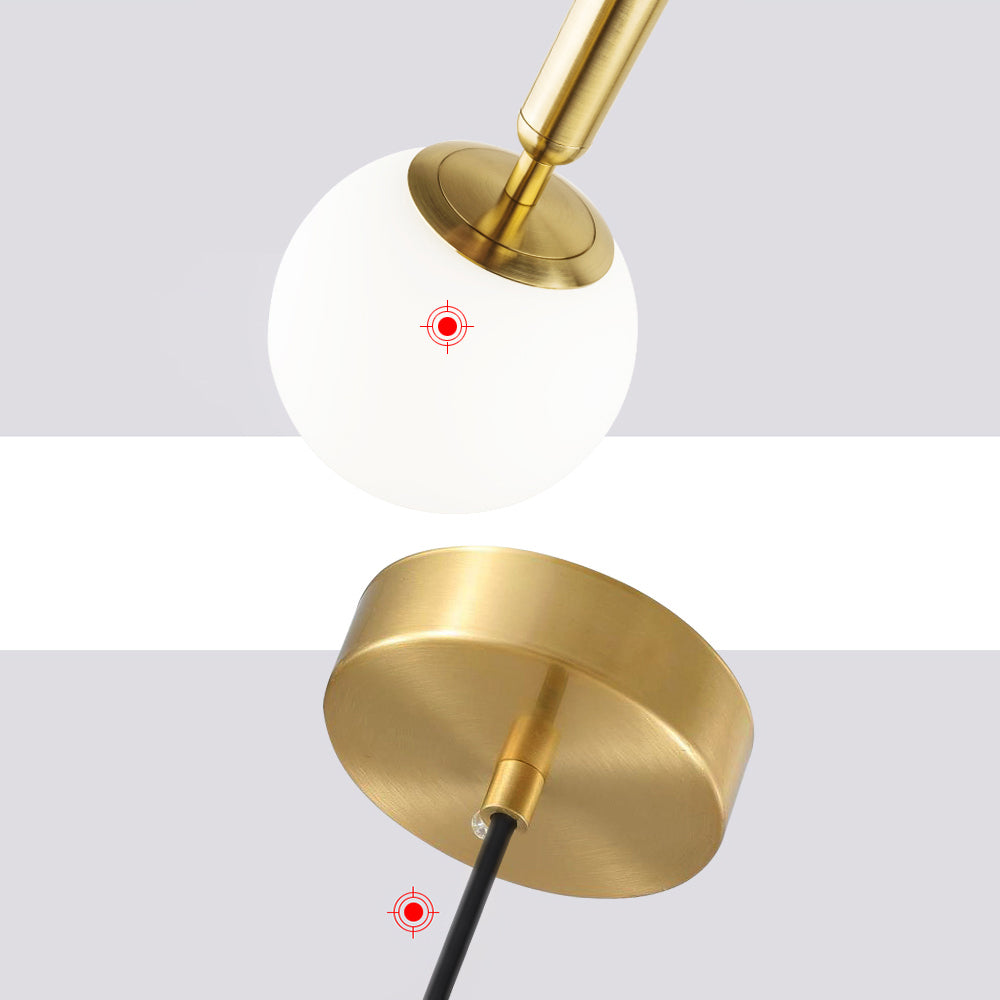 Modern LED Globe White and Gold Single Pendant Light