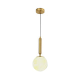 Modern LED Globe White and Gold Single Pendant Light