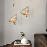 Butterfly LED Clear and Gold Unique Pendant Light
