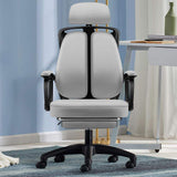 Swivel Office Chair with Lumbar Support & Armrests Task Chair in Black-Furniture,Office Chairs,Office Furniture