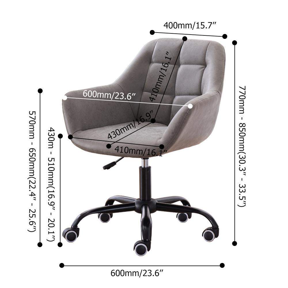 Brown Leath-aire Tufted Office Chair for Desk Upholstered Task Chair Adjustable Height-Furniture,Office Chairs,Office Furniture