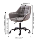 Brown Leath-aire Tufted Office Chair for Desk Upholstered Task Chair Adjustable Height-Furniture,Office Chairs,Office Furniture