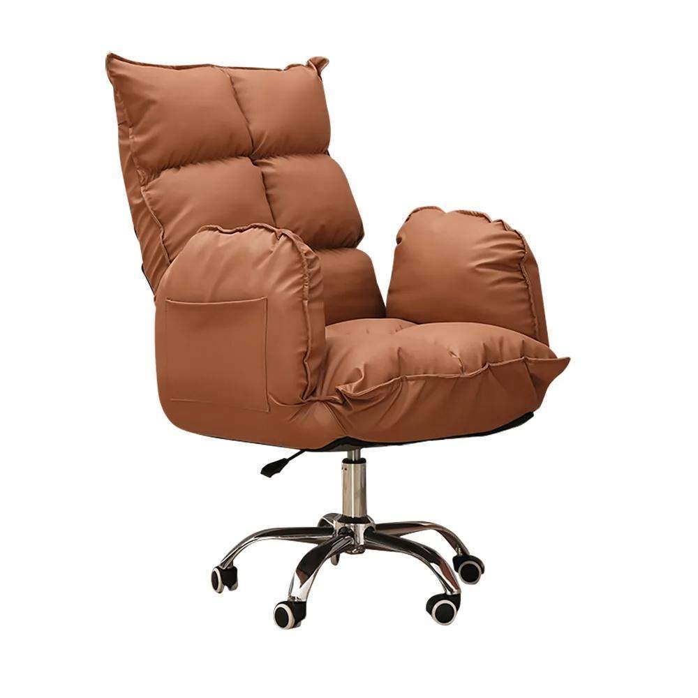 Modern PU Leather Task Chair Upholstered Swivel Office Chair Height Adjustable-Furniture,Office Chairs,Office Furniture