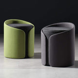 Gray Stylish Round Upholstered Ottoman Cotton & Linen Ottoman Pouf-Richsoul-Furniture,Living Room Furniture,Ottomans & Benches