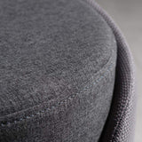 Gray Stylish Round Upholstered Ottoman Cotton & Linen Ottoman Pouf-Richsoul-Furniture,Living Room Furniture,Ottomans & Benches