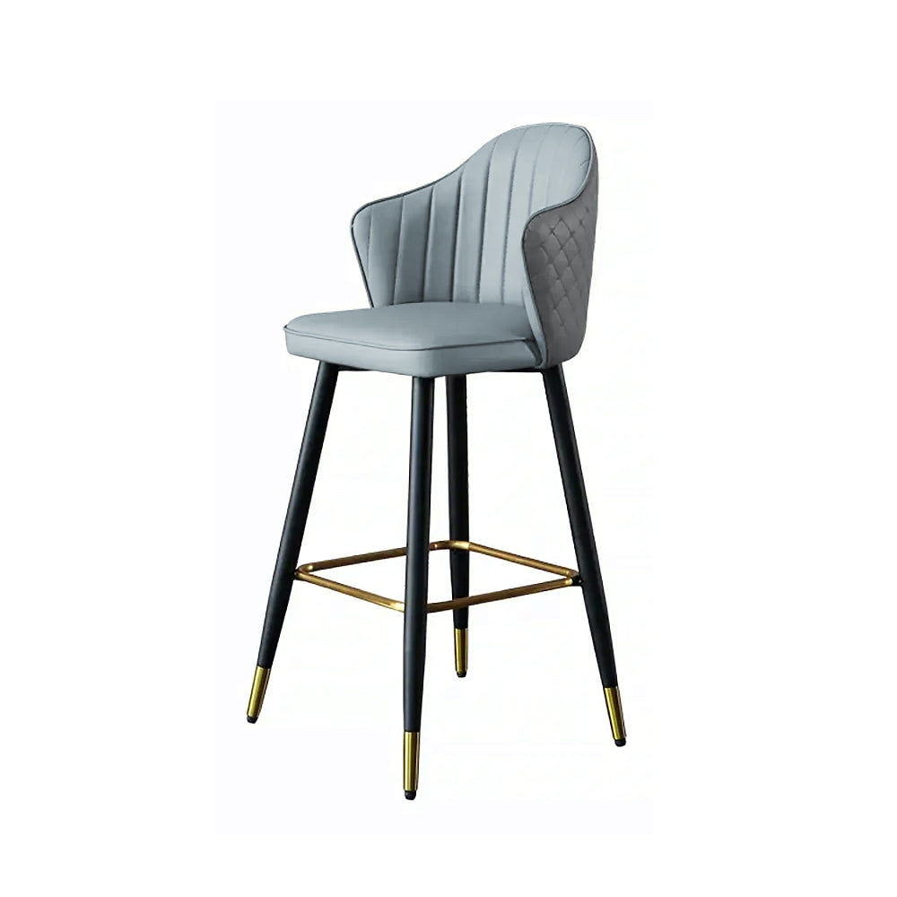 Orange Modern Bar Stool Height Upholstered Chair with PU Leather