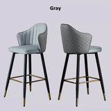 Orange Modern Bar Stool Height Upholstered Chair with PU Leather