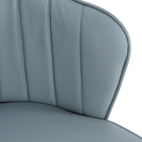 Orange Modern Bar Stool Height Upholstered Chair with PU Leather