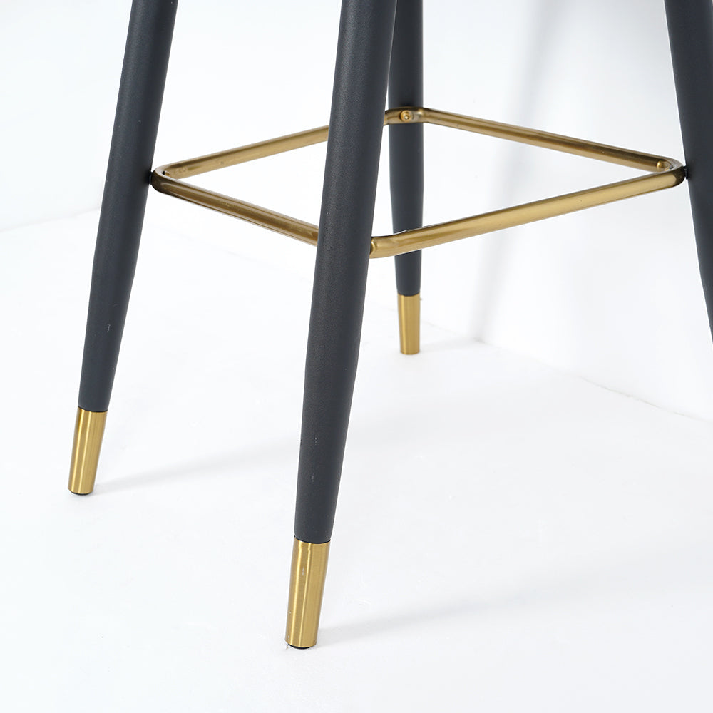 Orange Modern Bar Stool Height Upholstered Chair with PU Leather