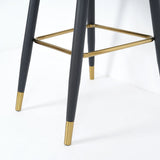 Orange Modern Bar Stool Height Upholstered Chair with PU Leather