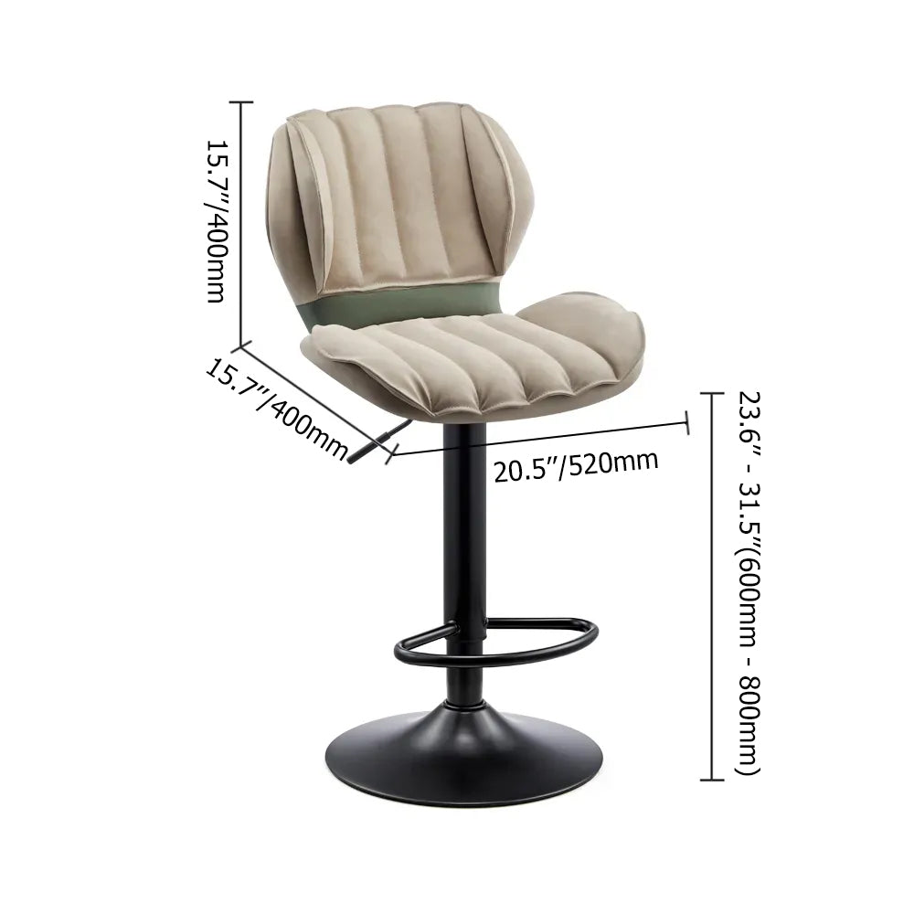 Swivel Bar Stool with Backrest Adjustable Height PU Leather Upholstered