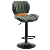 Swivel Bar Stool with Backrest Adjustable Height PU Leather Upholstered