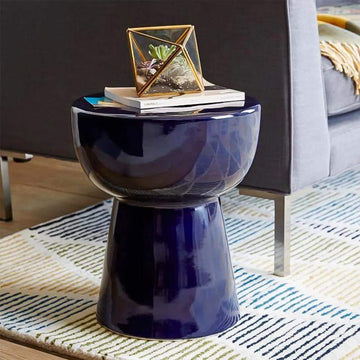 Blue Modern Round End Table Living Room Unique-Richsoul-End & Side Tables,Furniture,Living Room Furniture