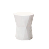 Modern White End Table Fiber Glass Living Room Geometric Design-Richsoul-End & Side Tables,Furniture,Living Room Furniture