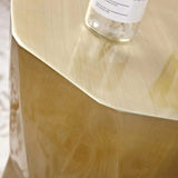 Modern White End Table Fiber Glass Living Room Geometric Design-Richsoul-End & Side Tables,Furniture,Living Room Furniture