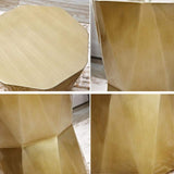 Modern White End Table Fiber Glass Living Room Geometric Design-Richsoul-End & Side Tables,Furniture,Living Room Furniture