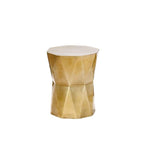 Modern White End Table Fiber Glass Living Room Geometric Design-Richsoul-End & Side Tables,Furniture,Living Room Furniture