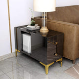 Black End Table with Storage Side Table Metal-Richsoul-End & Side Tables,Furniture,Living Room Furniture