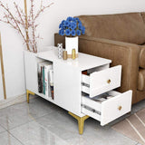 Black End Table with Storage Side Table Metal-Richsoul-End & Side Tables,Furniture,Living Room Furniture