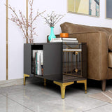 Black End Table with Storage Side Table Metal-Richsoul-End & Side Tables,Furniture,Living Room Furniture
