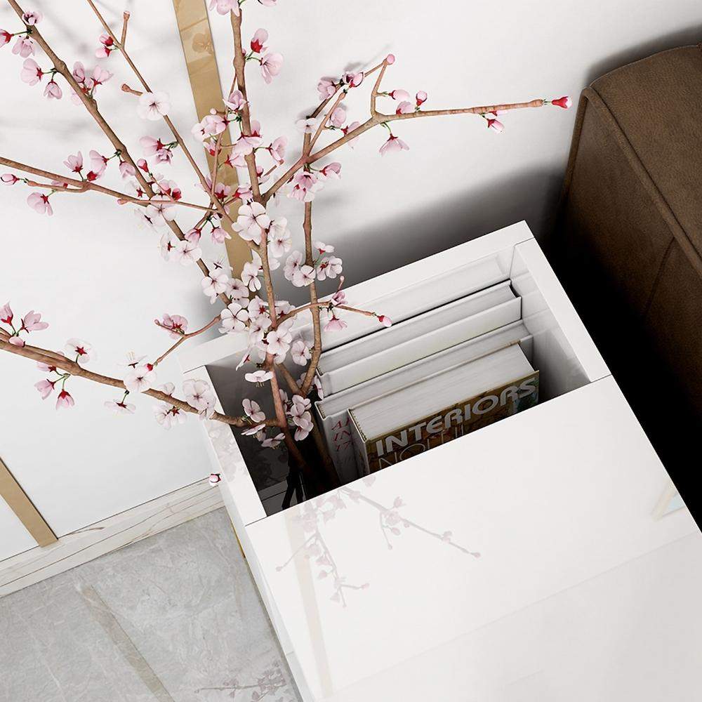 Black End Table with Storage Side Table Metal-Richsoul-End & Side Tables,Furniture,Living Room Furniture
