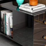 Black End Table with Storage Side Table Metal-Richsoul-End & Side Tables,Furniture,Living Room Furniture